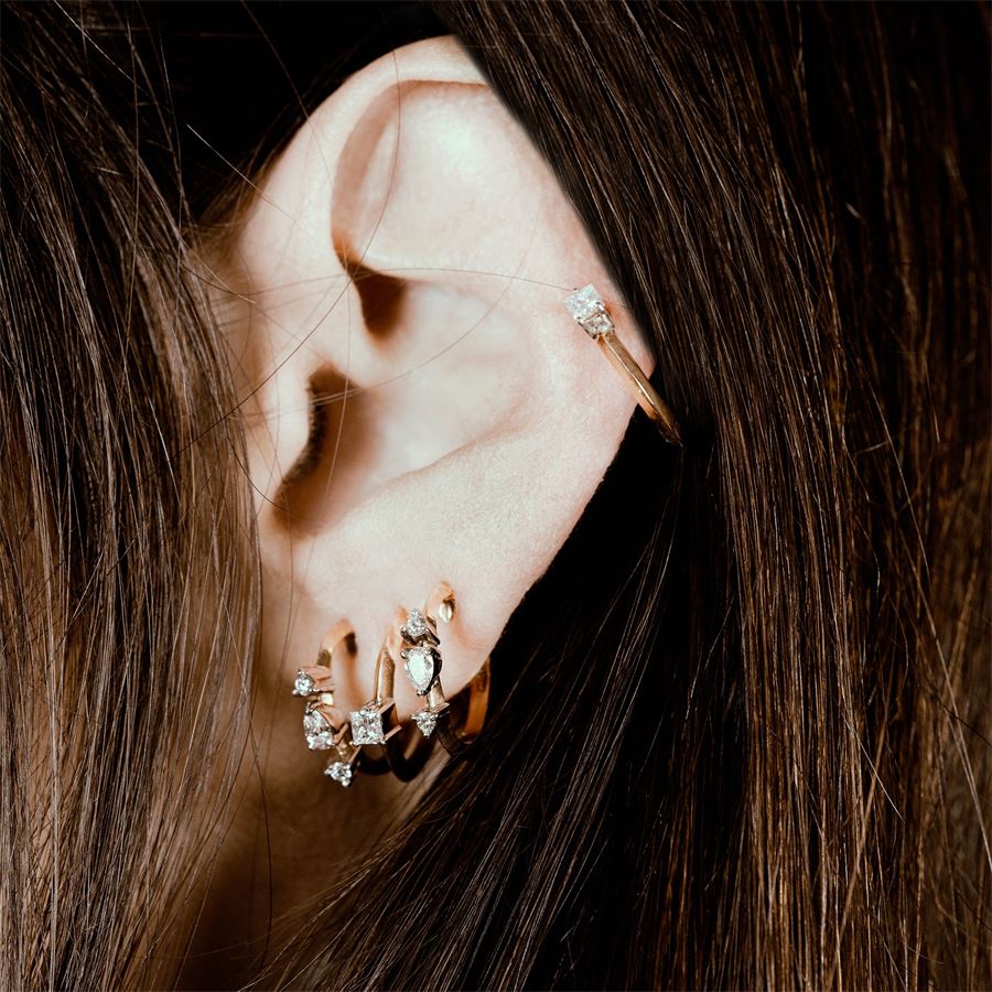 Rose gold 'Balance' xs hoop earrings BALANCE | OR XS GC/TO-P/FARAU9R CT. 0,18+0,08